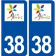 38 Abrets logo ville autocollant plaque stickers