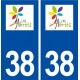 38 Abrets logo ville autocollant plaque stickers