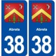 38 Abrets blason ville autocollant plaque stickers