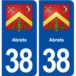 38 Abrets blason ville autocollant plaque stickers