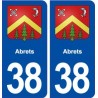38 Abrets blason ville autocollant plaque stickers