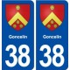 38 Goncelin blason ville autocollant plaque stickers