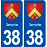 38 Goncelin blason ville autocollant plaque stickers