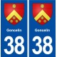 38 Goncelin blason ville autocollant plaque stickers