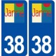 38 Jarrie logo ville autocollant plaque stickers