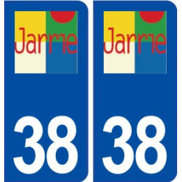 38 Jarrie logo ville autocollant plaque stickers