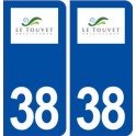 38 Le Touvet logo ville autocollant plaque stickers