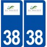 38 Le Touvet logo ville autocollant plaque stickers