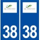38 Le Touvet logo ville autocollant plaque stickers