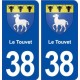 38 Le Touvet blason ville autocollant plaque stickers