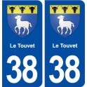 38 Le Touvet blason ville autocollant plaque stickers