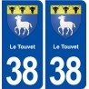 38 Le Touvet blason ville autocollant plaque stickers