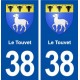38 Le Touvet blason ville autocollant plaque stickers