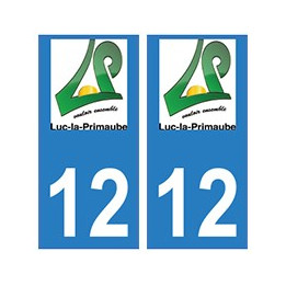 12 Luc-la-Primaube ville autocollant plaque