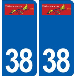 38 Le Pont de Beauvoisin logo ville autocollant plaque stickers