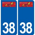 38 Le Pont de Beauvoisin logo ville autocollant plaque stickers