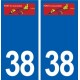 38 Le Pont de Beauvoisin logo ville autocollant plaque stickers