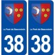 38 Le Pont de Beauvoisin blason ville autocollant plaque stickers