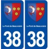 38 Le Pont de Beauvoisin blason ville autocollant plaque stickers