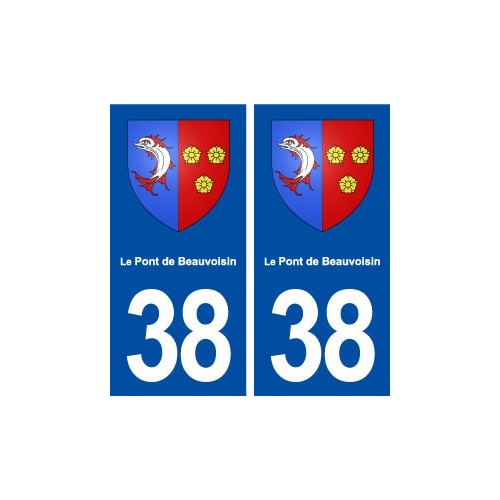 38 Le Pont de Beauvoisin blason ville autocollant plaque stickers