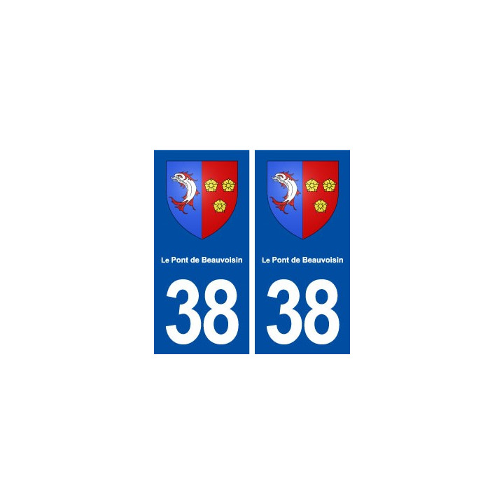 38 Le Pont de Beauvoisin blason ville autocollant plaque stickers
