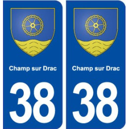 38 Champ sur Drac blason ville autocollant plaque stickers