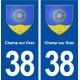 38 Champ sur Drac blason ville autocollant plaque stickers