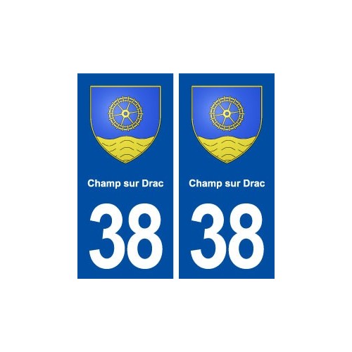 38 Champ sur Drac blason ville autocollant plaque stickers