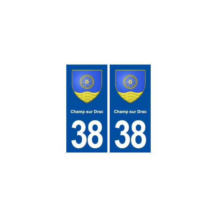 38 Champ sur Drac blason ville autocollant plaque stickers
