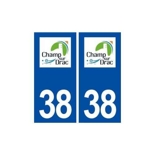 38 Champ sur Drac logo ville autocollant plaque stickers