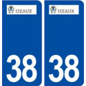 38 Izeaux logo ville autocollant plaque stickers
