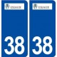 38 Izeaux logo ville autocollant plaque stickers