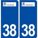 38 Izeaux logo ville autocollant plaque stickers