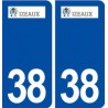 38 Izeaux logo ville autocollant plaque stickers