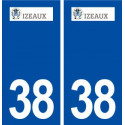 38 Izeaux logo ville autocollant plaque stickers