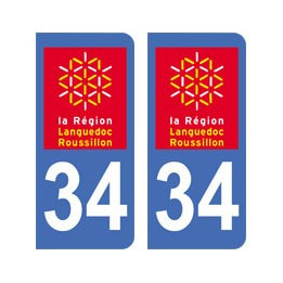 34 Hérault autocollant plaque