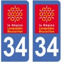 34 Hérault placa etiqueta de la etiqueta engomada del departamento de