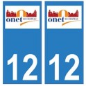 12 Onet-le-Château ville autocollant plaque