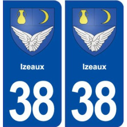 38 Izeaux blason ville autocollant plaque stickers