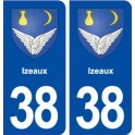 38 Izeaux blason ville autocollant plaque stickers