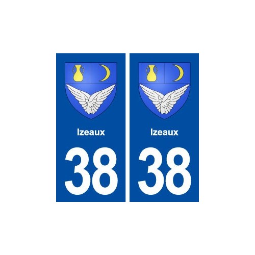 38 Izeaux blason ville autocollant plaque stickers
