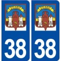 38 Saint Romain de Jalionas logo gville autocollant plaque stickers