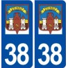 38 Saint Romain de Jalionas logo gville autocollant plaque stickers