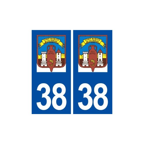 38 Saint Romain de Jalionas logo gville autocollant plaque stickers