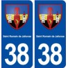 38 Saint Romain de Jalionas blason gville autocollant plaque stickers
