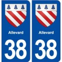 38 Allevard blason gville autocollant plaque stickers