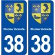 38 Nivolas Vermelle blason ville autocollant plaque stickers