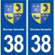 38 Nivolas Vermelle blason ville autocollant plaque stickers