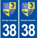 38 Nivolas Vermelle blason ville autocollant plaque stickers