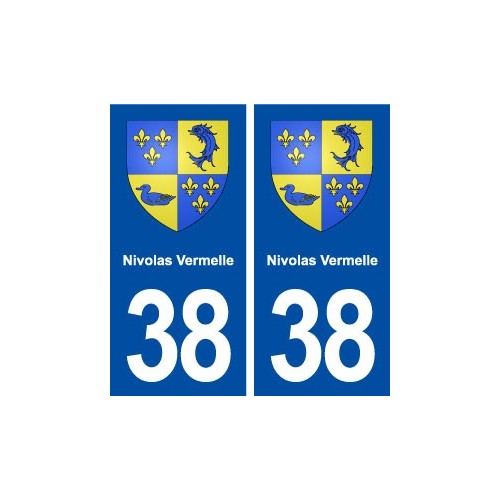 38 Nivolas Vermelle blason ville autocollant plaque stickers